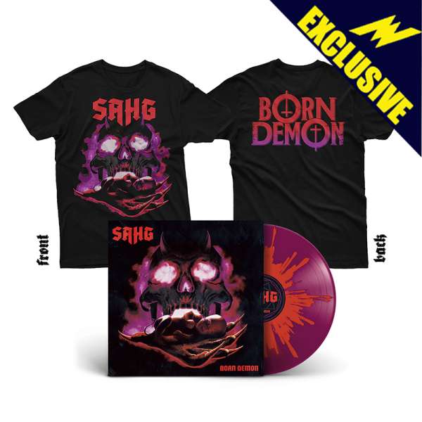 SAHG - Born Demon - Ltd. Bundle: VIOLET/RED SPLATTER LP + T-Shirt (L+XL) - Shop Exclusive!